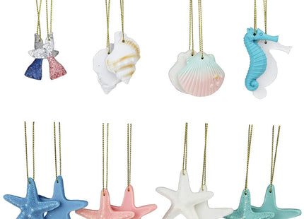 LJY 36 Hanging Resin Coastal Ornaments, 5 Shapes, Multicolor