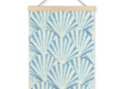 CIOJUNE Seashell Wall Decor, Trendy Preppy Blue Seashell Wall Art Poster Hanger Frame, Preppy Beach Room Decor, Coastal Beachy Canvas Prints Wall Art for Home Living Room Dorm Decor, 12x16 Inch