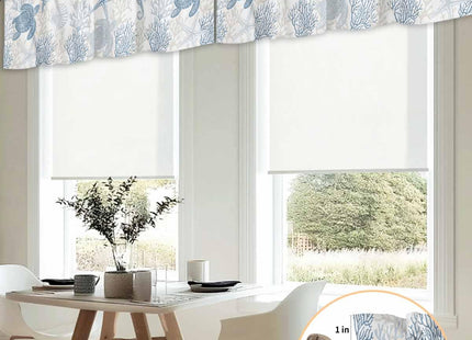 Rullikatlyi Light Blue Coastal Curtain Valances for Windows, Sea Turtle Beach Kitchen Valance Window Treatments 2 Pack, Nautical Coral Starfish Rod Pocket Short Curtains for Bathroom Bedroom 54x18Inch