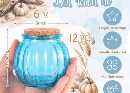 Vesici Glass Pumpkin Candy Jars with Lid, Halloween Autumn