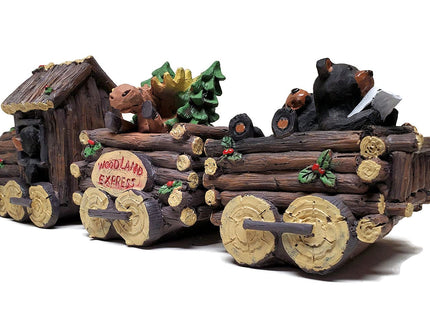 Slifka Sales Company 3 Piece Bear and Moose Woodland Express Holday Decor Train