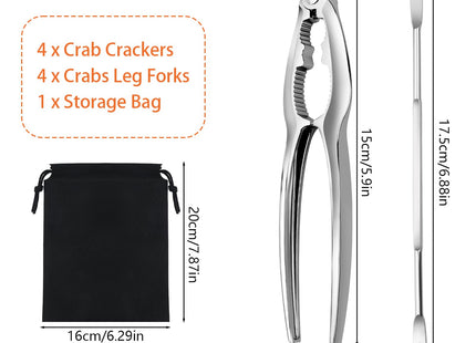 8 Pcs Crab Crackers and Tools Set, Crab Leg Cracker Tools for Seafood Nut