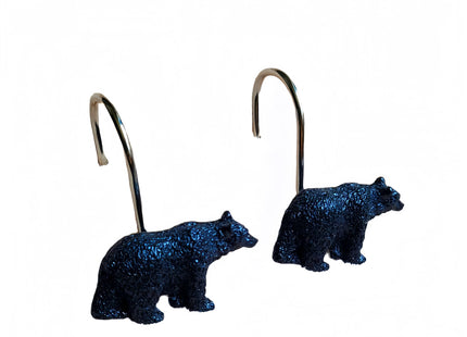 Twofishes Black Bear Lodge Shower Curtain Hooks Set of 12 Black Bear Lodge Shower Curtain Rins Set of 12