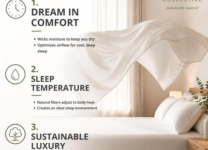 Callum Collective Cooling Eucalyptus Sheet Set, 4 Piece, King, Beach Sand