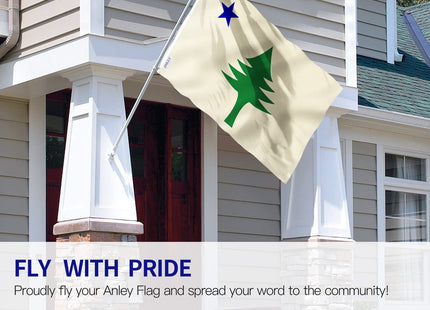 Anley Fly Breeze 3x5 Foot Maine State Flag - Vivid Color and Fade proof - Canvas Header and Double Stitched - Maine ME 1901-1909 Flags Polyester with Brass Grommets 3 X 5 Ft