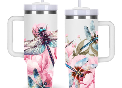 momocici 40oz Dragonfly Tumbler with Handle Gifts for Women.Dragonfly Lover Cups Tumbler Gifts for Women.40 oz Birthday Christmas Dragonfly Cup Tumblers for dragonfly lover.