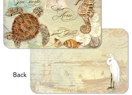 CounterArt Coastal Waterways Reversible Easy Care Placemat 4 Pack