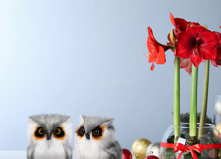 Sratte 12 Pcs Christmas Owl Ornament Furry Owl Ornaments,White