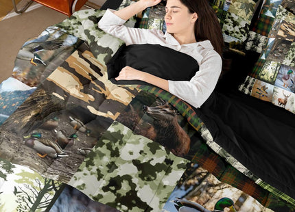 Erosebridal Cabin Rustic Deer 7 Piece Comforter Set Full Bed in A Bag