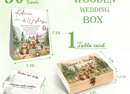 Woodland Baby Shower Decorations, Woodland Baby Predictions & Advice for New Parents，Set of 50 Cards, Gender Neutral Forest Animals Theme