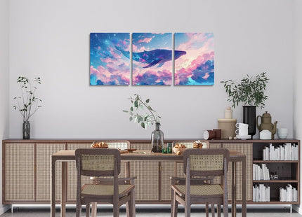 Feelyou Pretty Whale Canvas Wall Art 3 Piece for Living Room