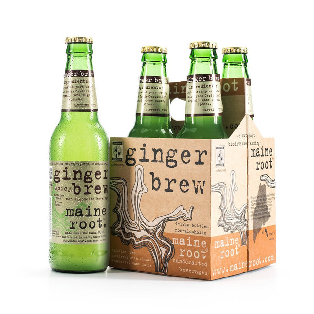 Maine Root Soda - Fair Trade Craft Soda in Glass Bottles (Ginger Beer 12 Pack)