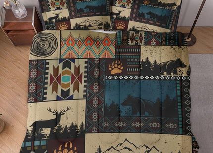 WeCozy Queen Comforter Set, 3 Pieces Deer Bear Bedding, All Season