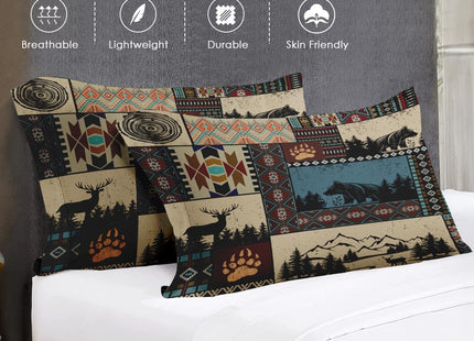 WeCozy Queen Comforter Set, 3 Pieces Deer Bear Bedding, All Season