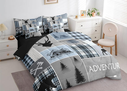 Erosebridal Bear Twin Bedding Set 7 Pieces, 1 Deer Moose Comforter,1 Rustic