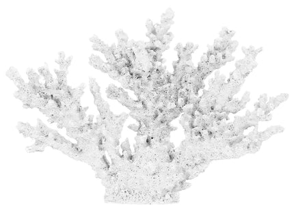 STOBAZA Coral Resin Sculpture 13.4 Inch Faux White Coral Ornament Coastal Tabletop Decor for Living Room Office Accent