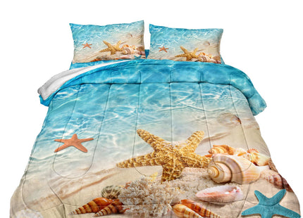 BedBay Bedding Comforter Set - Queen Size 4 Pcs Red Forest Tree Fall Bedding Set Couple Comforter Set Soft Microfiber Wild Animal Printed Boys Teen Girls Duvet Set
