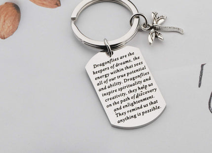 MYOSPARK Dragonfly Keychain Graduation Gift Dragonfly Lovers Gift Encouragement Gifts for Her (Dragonflies Keepers KC)