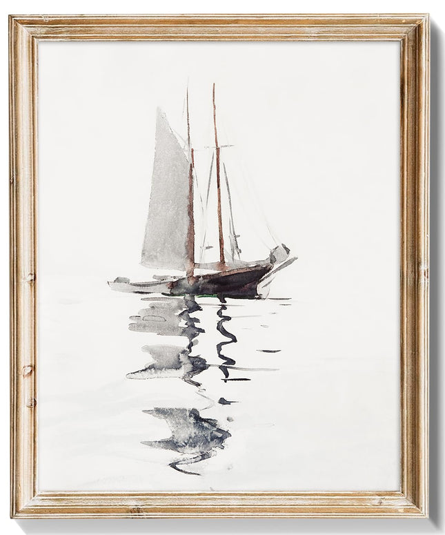 RETRART Vintage Sailboat Canvas Wall Art Print Minimalist Nautical Decor, Boat Wall Art Nautical Pictures for Wall, Ship Painting for Nursery, Bedroom, Office 8x10 Inches Unframed
