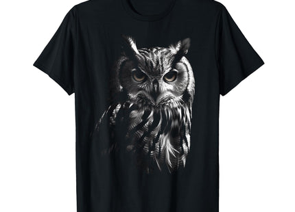 Owl Artwork - Bird Art Animal Owl T-Shirt, Men, Black, 3X-Large