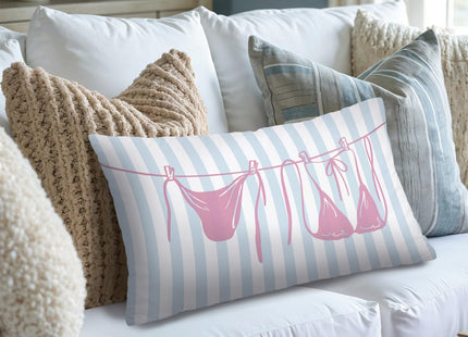 SJDFCSA Coastal Beach Pink Bikini 12x20 Pillow Cover