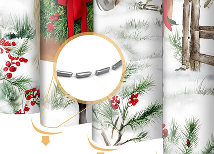 Christmas Horse Shower Curtain Winter Barn Xmas Tree Fence Pine 72x72 IN