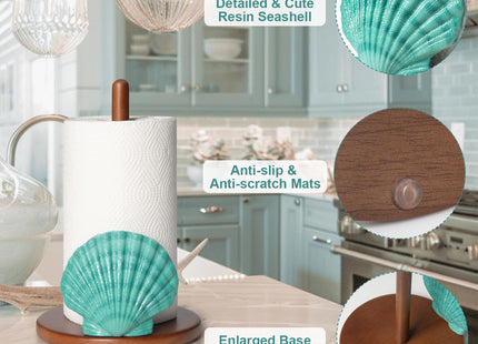 Seashell Paper Towel Holder Decorative Coastal Beach Kitchen Decor Beachy