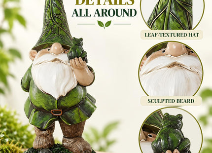 Topadorn Garden Gnome Statue, 10.24" Woodland Outdoor Gnome