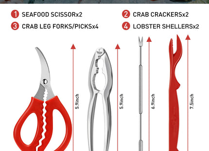 Crab Crackers and Tools Set, Seafood Boil Party Supplies, 10PCS