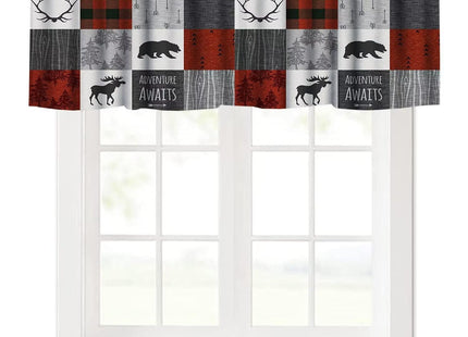 ICMOLYYENLO Vintage Rustic Cottage Valance Curtains Bear Moose Rustic Farmhouse Valance Curtains 54x18 inches 1 Panel