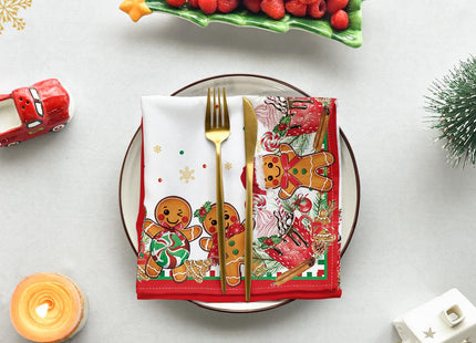 Horaldaily Christmas Tablecloth 60 x 84 Inch Rectangular Gingerbread Man
