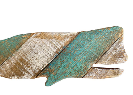 GAPLUM Nautical Wood Hanging Whale Wall Decor, Rustic Whale Wall Hanging Ornament Beach Nautical Coastal Decor for Home, Sea Shore Ocean Beach Lake House Decoration, Wooden Whale Wall Sculpture 16''L