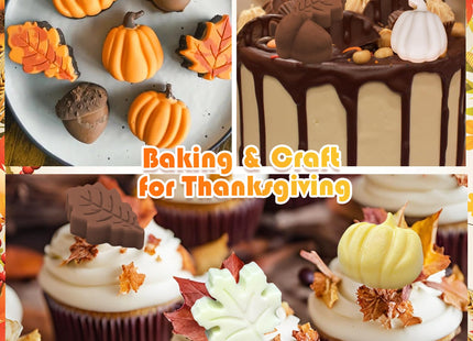 2PCS Thick Fall Silicone Molds, 9-Cavity Pumpkin Acorn Maple for Soap Craft