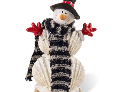caiydramy 6.5 Inch Beach Snowman Figurines, Resin Seashell Coastal Christmas Table Top Indoor Decorations for Home, Holiday Beachy Winter Tabletop Centerpiece Shelf Mantel Desk Decor