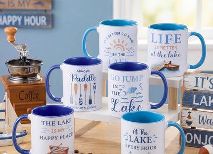 Didaey 6 Pcs Lake House Coffee Mugs Lake Life Gifts Ceramic Cup 12 oz