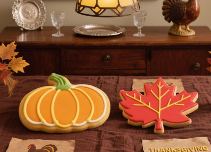 Teenyyou 2 Pcs Extra Large 8" Fall Cookie Cutters, Pumpkin and Maple Leaf