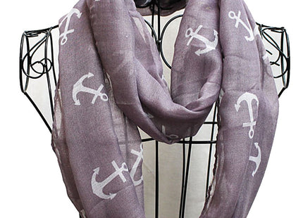 NYFASHION101 Women's Nautical Marine Anchor Print Infinity Scarf Cowl