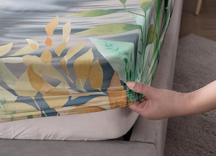 AILONEN Cat Fitted Sheet Set - Twin Size, Beach Ocean Bedding, Pillowcases