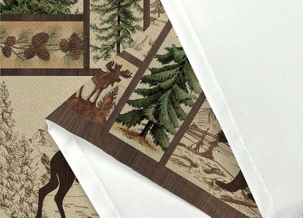 Torich Rustic Cabin Shower Curtain for Bathroom, Forest Bear Deer Wildlife Country Bath Curtains, Hunting Camping Waterproof Fabric Bathroom Accessories Set, 69x78 inch with Hooks