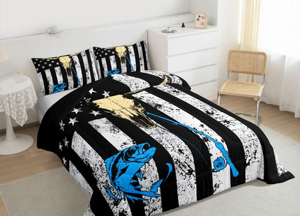 Erosebridal American Flag Bedding Sets Full, Hunting Fishing Comforter Set