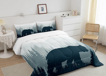 Woodland Comforter Set Kids Boys Girls Teens,Bear Wild Animal Twin