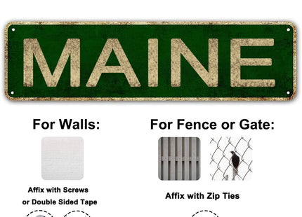 YOYUJU Maine Sign, America State Name Vintage Metal Tin Sign 4x16 Inch