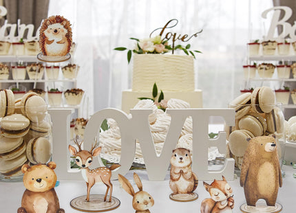 DAECHAO 12 Pack Woodland Animals Baby Shower Decorations, Kid Forest Happy Birthday Decoration Centerpieces for Tables Woodland Nursery Animal Decor Home Office Farmhouse