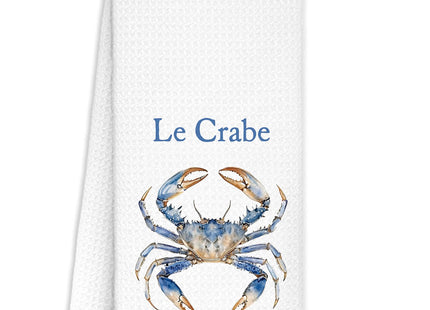 WUCHJ Coastal Beach Kitchen Towels 16x24 Inch, Le Crabe Decorative Dish Tea Towels for Kitchen, Ocean Gift Bathroom Decor,16x24 Inch