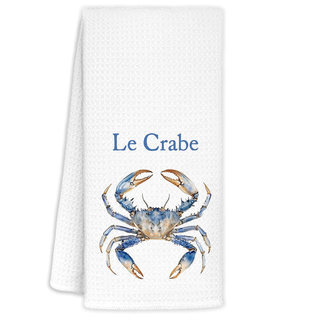 WUCHJ Coastal Beach Kitchen Towels 16x24 Inch, Le Crabe Decorative Dish Tea Towels for Kitchen, Ocean Gift Bathroom Decor,16x24 Inch