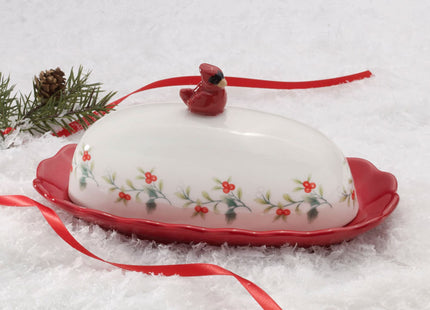 Pfaltzgraff Winterberry Cardinal Butter Dish