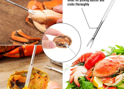 20-Pack Crab Crackers and Tools Set,Seafood Boil Party Supplies Includes 6 Crab Crackers, 6 Lobster Shellers, 6 Crab Leg Forks/Picks and 2 Seafood Scissors & Black Storage Bag - Nut Cracker Set