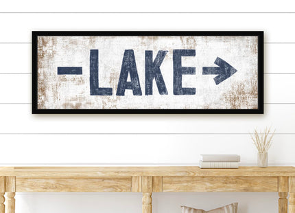 Personalized Lake This Way Arrow Canvas Wall Art Custom Boat House