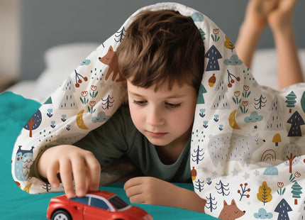 Homilay Toddler Size Cute Fox Comforter Set for Kids, Toddler, Boys&Girls, 4 Pieces Bed-in-a-Bag Bedding Set, All Season Ultra Soft Oeko TEX Sheets Set with Comforter, (Forest)