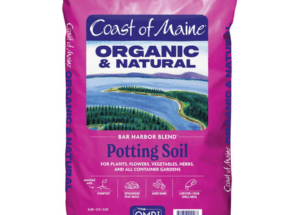 Coast of Maine Organic & Natural Bar Harbor Blend Potting Soil - Organic Soil w/Perlite for Enhanced Drainage & Aeration - for Flowers, Herbs & Veggies, Floral Baskets & Container Gardening (2CF)